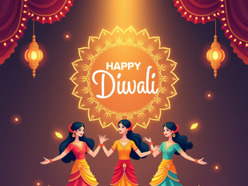 Happy Diwali festival celebration
