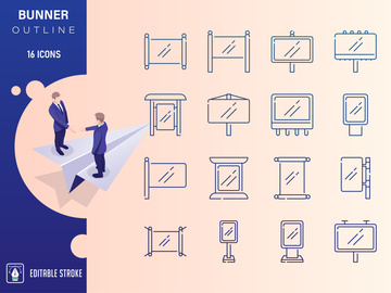 Banner And Billboard Icon Set