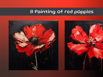 Painting of red poppies