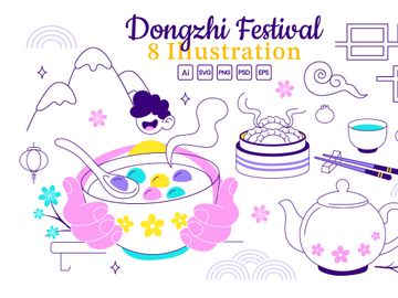 8 Dongzhi Festival Vector Illustration