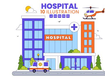 10 Hospital Building Illustration