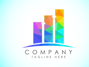 Finance and accounting logo low poly art style design vector template, Business finance logo