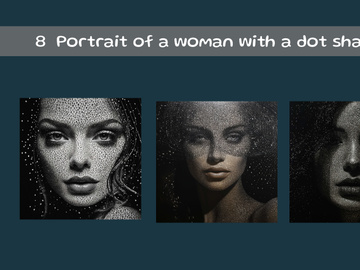 Portrait of a woman with a dot shadow