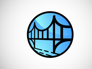 Creative abstract bridge logo design template