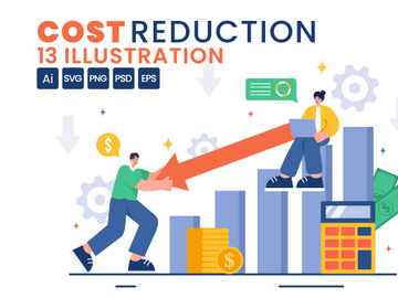 13 Cost Reduction Business Illustration