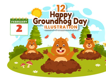 12 Happy Groundhog Day Illustration