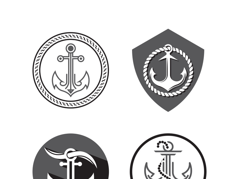 Anchor logo icon boat ship marine navy design vector - ~ EpicPxls