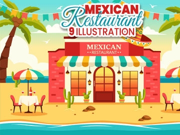 9 Mexican Food Restaurant Illustration