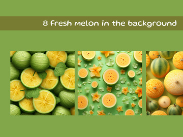 Fresh melon in the background