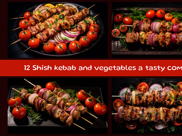 Shish kebab and vegetables a tasty combo