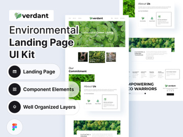 Verdant | Environmental Conservation and Sustainability Landing Page UI Kit