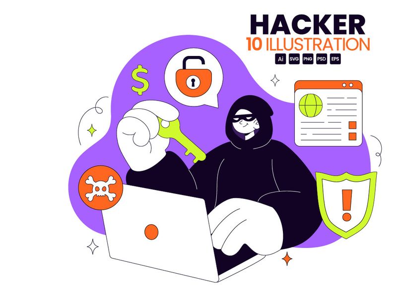 10 Hacker Digital Crime Illustration by denayuneep ~ EpicPxls