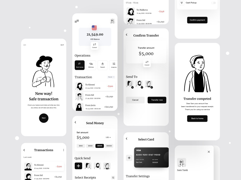 Transfy Money Transfer Mobile Application Design by ~ EpicPxls