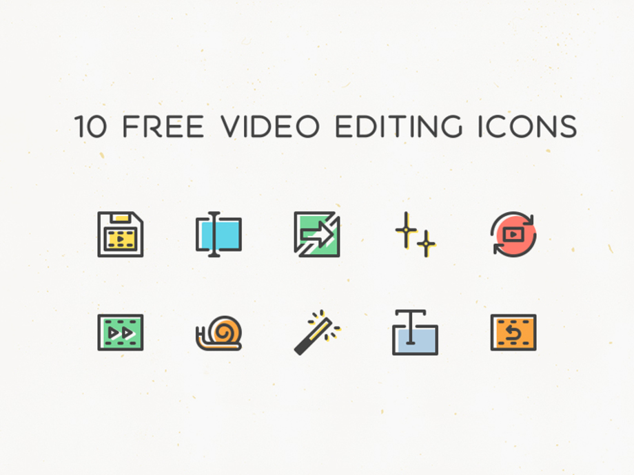 视频编辑图标(Video Editing Icons)插图