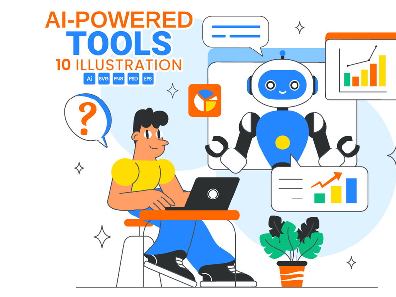 10 AI Powered Tools Illustration by denayuneep ~ EpicPxls