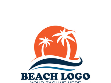 Beach logo design Vector template