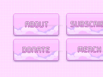 Free 20 Pixel Art Twitch Panels - Basic Pink Skies