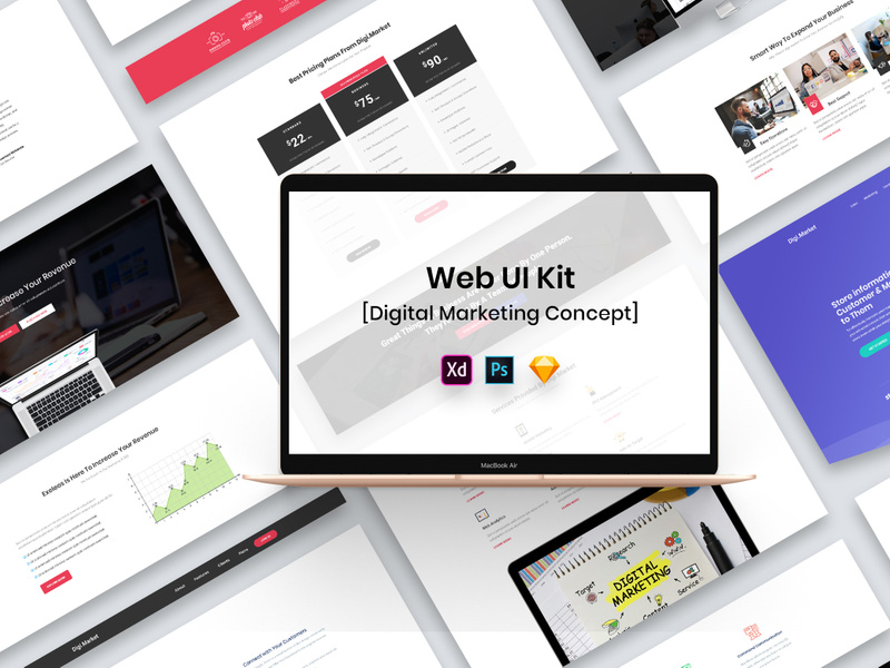 Web UI Kit Digital Marketing by 3djagan ~ EpicPxls