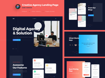 Creative Agency Landing Page DARK VERSION