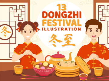 13 Dongzhi or Winter Solstice Festival Illustration