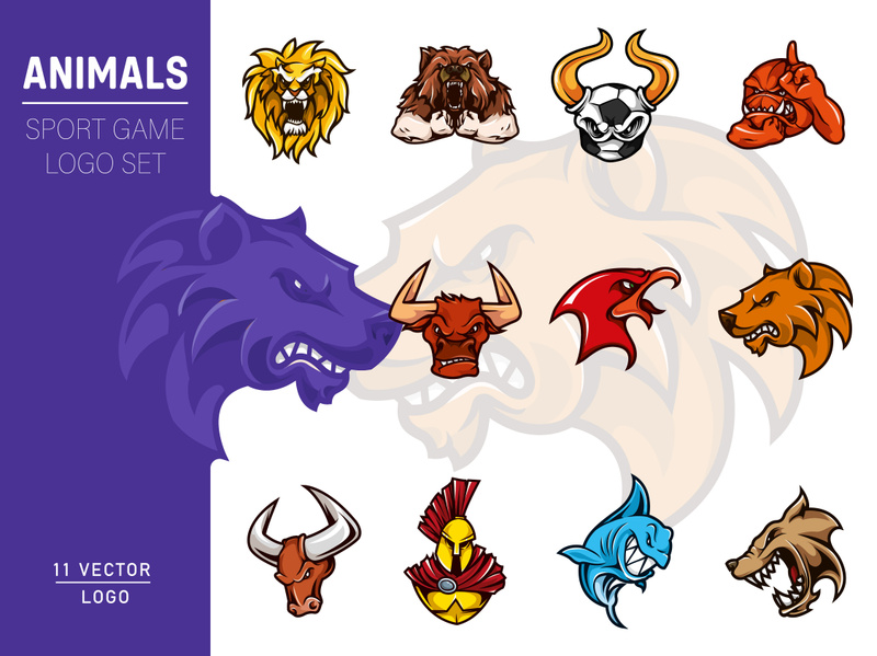 Aggressive Mascot Animal Logo Sport For Gaming Set