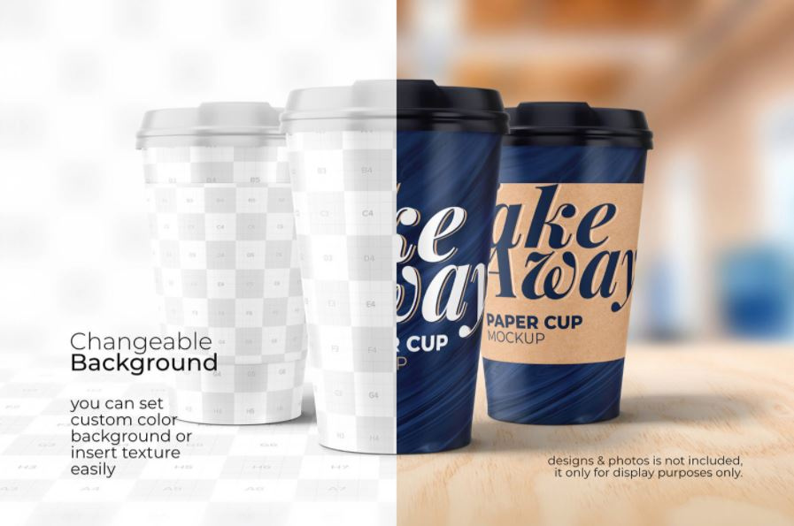 外卖纸杯模拟图(Take Away Paper Cup Mockup)插图3