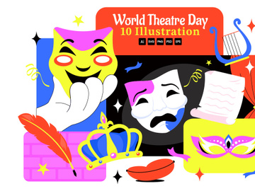 10 World Theatre Day Illustration