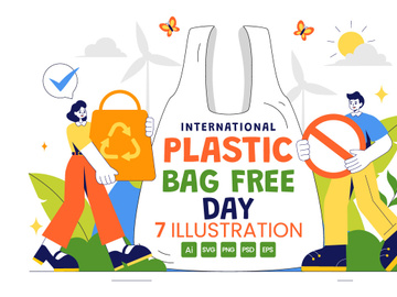7 International Plastic Bag Free Day Illustration