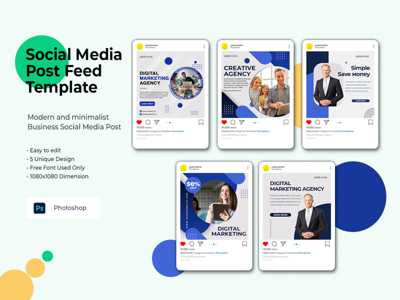 Digital Marketing Social Media Post Template Premium PSD by ~ EpicPxls