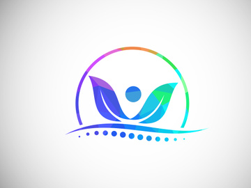 Low Poly Medical Chiropractic Concept Logo Design Template