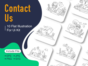 Contact Us Flat Illustration