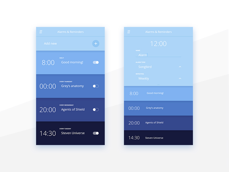 Alarm & Reminder App UI by EpicCoders EpicPxls