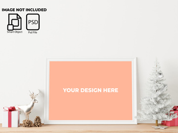 Christmas concept in a frame mockup
