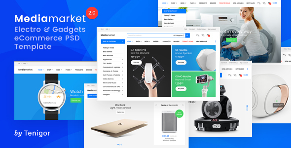 Mediamarket – FREE Electronics eCommerce PSD Template