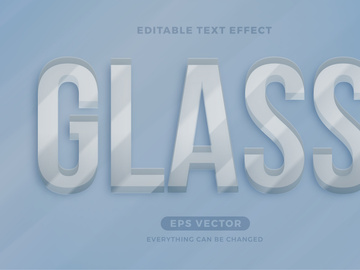 Glass editable text effect style vector