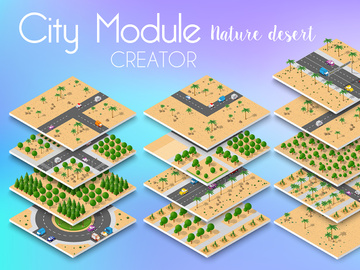 Vector desert natural landscape