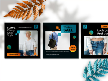 Lush lava color theme Fashion Sale Banner Social Media template collection