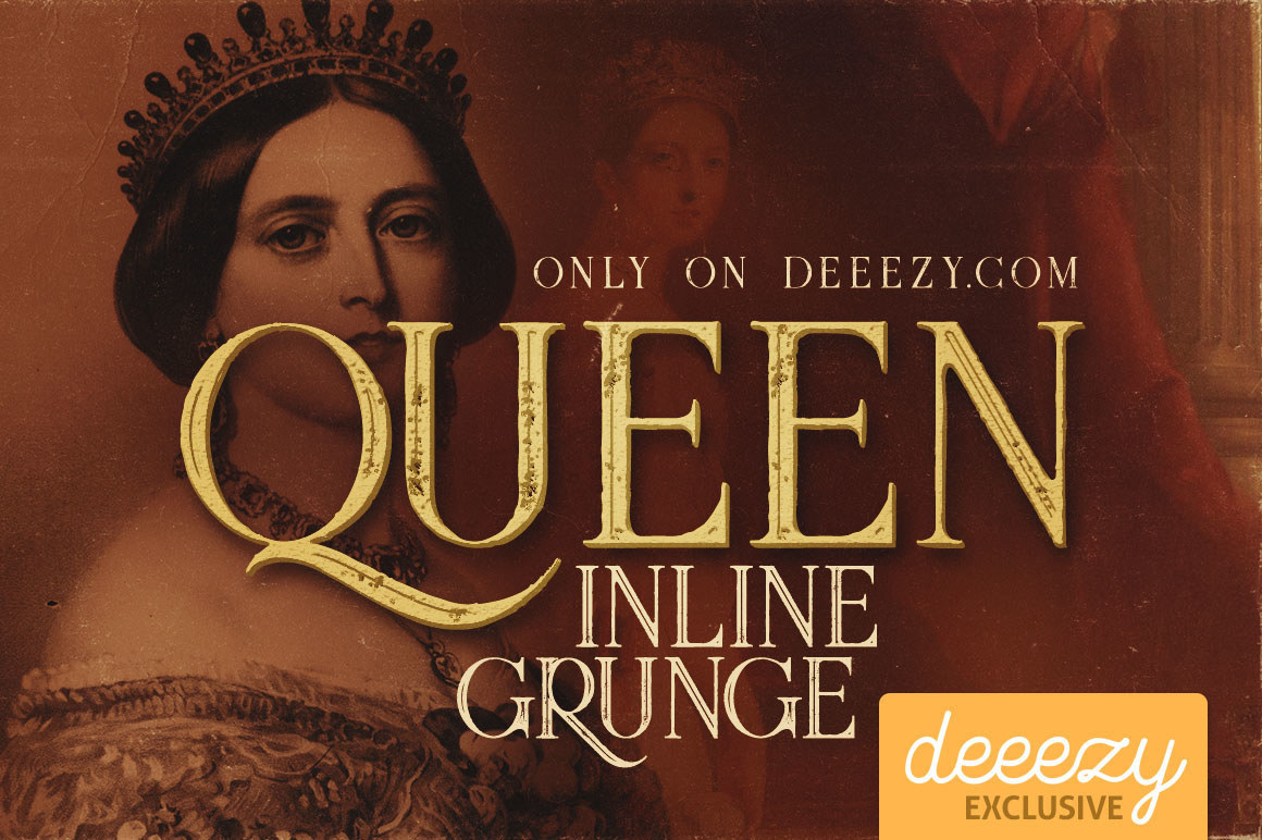 Queen Inline Grunge - Free Font