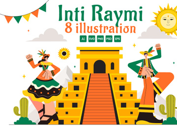 8 Inti Raymi Vector Illustration