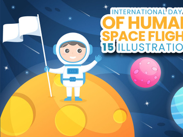 15 International Human Space Flight Day Illustration