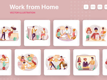 Work from home Illustrations