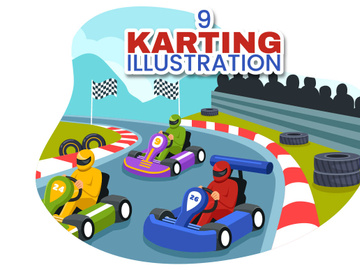 9 Karting Sport Illustration