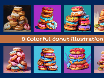 Colorful donut illustration