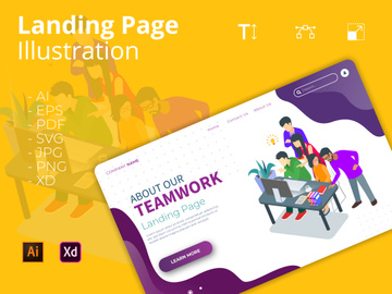 Business Teamwork Landing Page Illustration