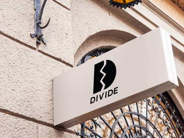 Letter D Initial Logo Divide