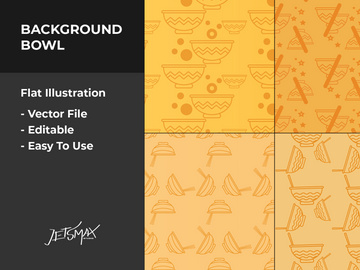 Ramen Bowl Background Vector Bundle