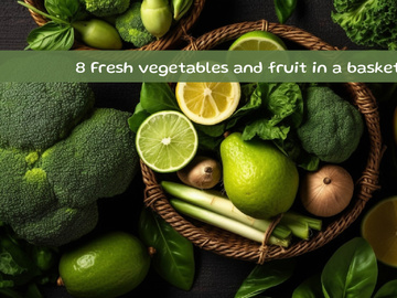 Fresh vegetables and fruit in a basket