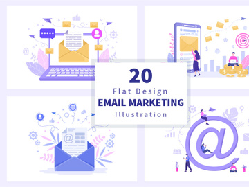 20 Email Marketing Vector Illustration