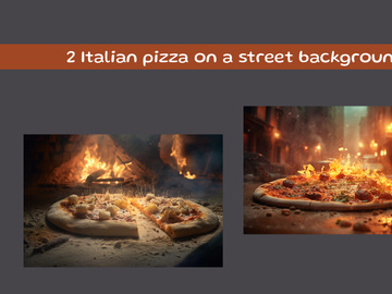 Italian pizza on a street background