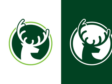 Hunting logo design template, Hunting club, Deer head logo